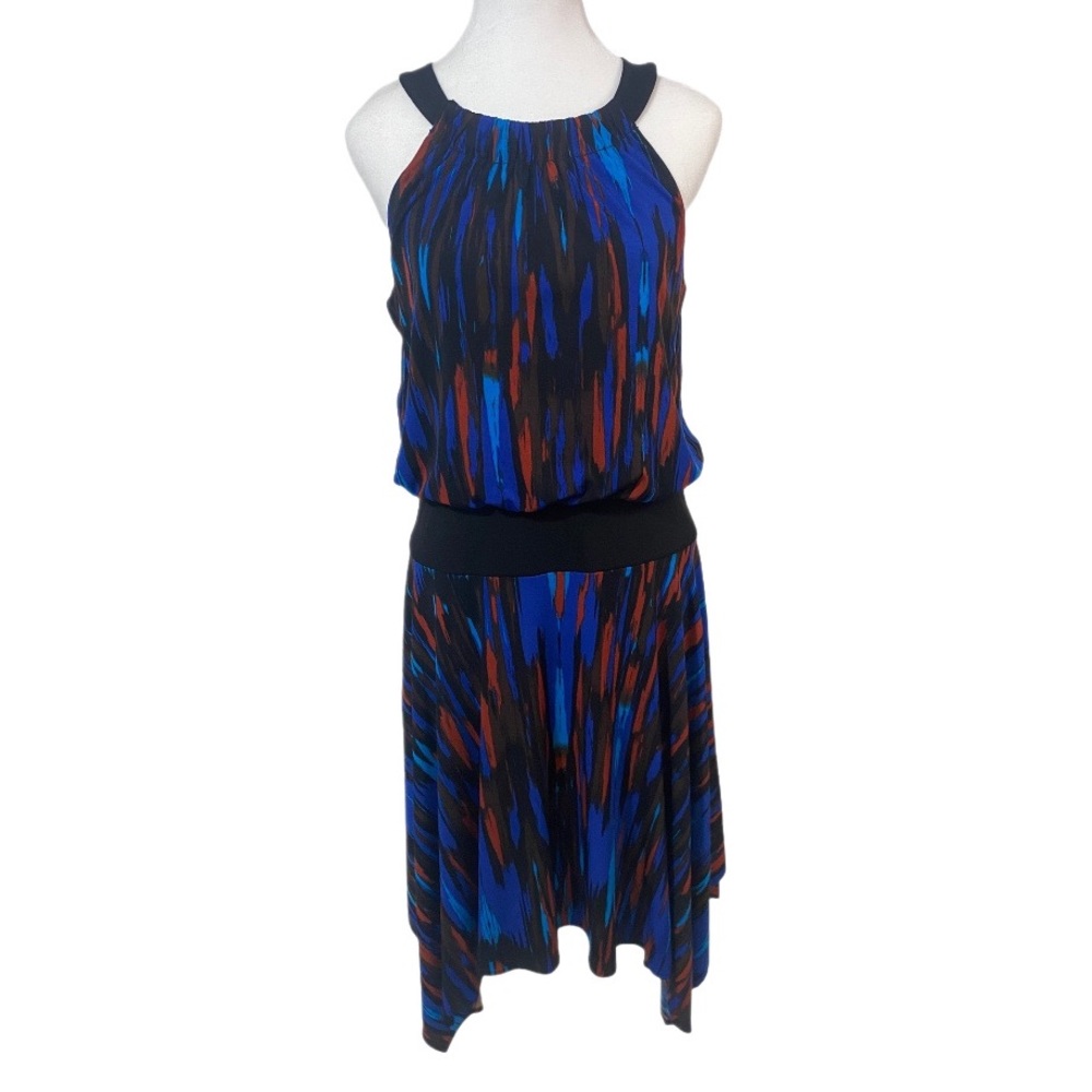 ABS Silver Label Halter Midi Dress Women’s Medium Asymmetric Whimsigoth Artsy